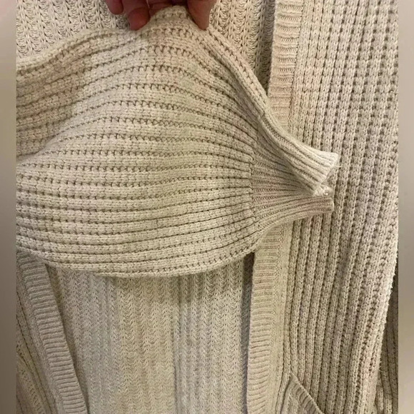 Hinge chunky knit open cardigan longer length small oatmeal - Picture 7 of 8